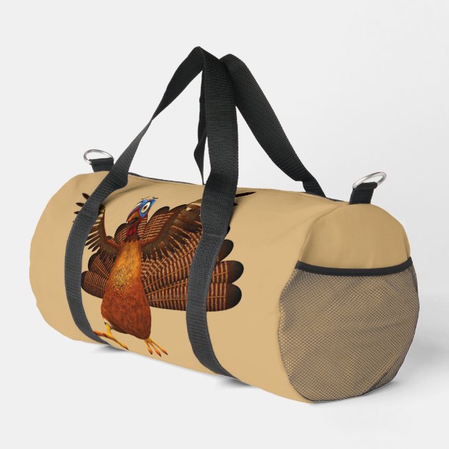 SlipperyJoe's Thanksgiving gobble responsibly live Duffle Bag (Right Corner)