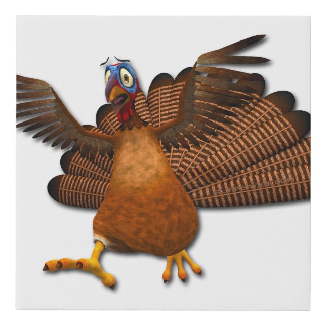SlipperyJoe's Thanksgiving gobble responsibly live Faux Canvas Print (Front)
