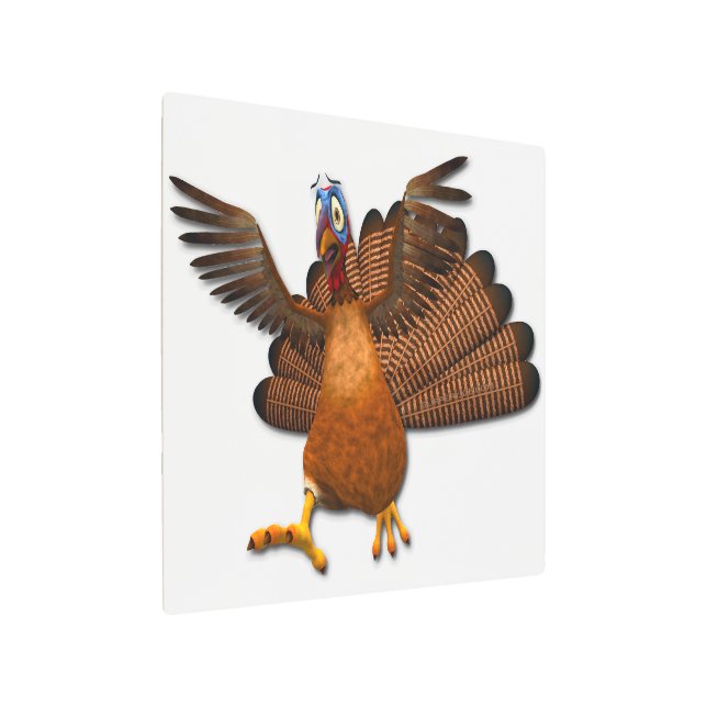 SlipperyJoe's Thanksgiving gobble responsibly live Metal Print (Angled)