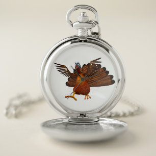 SlipperyJoe's Thanksgiving gobble responsibly live Pocket Watch