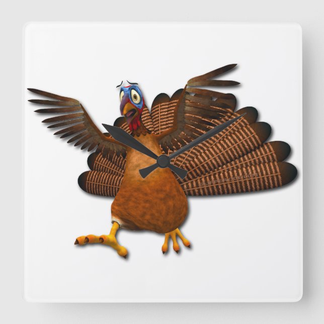 SlipperyJoe's Thanksgiving gobble responsibly live Square Wall Clock (Front)