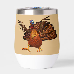 SlipperyJoe's Thanksgiving gobble responsibly live Thermal Wine Tumbler