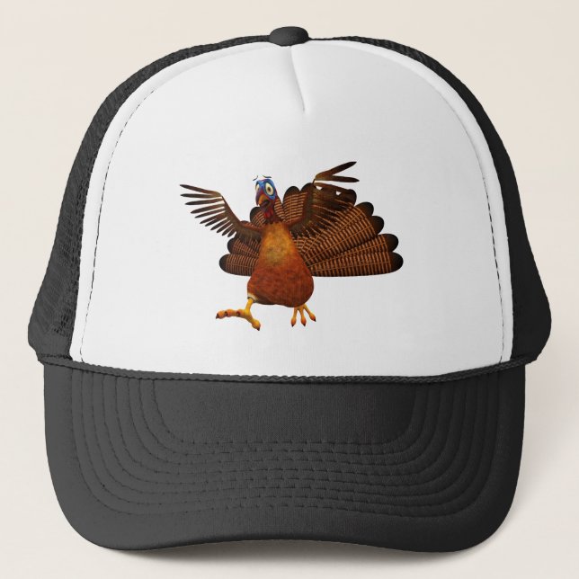 SlipperyJoe's Thanksgiving gobble responsibly live Trucker Hat (Front)