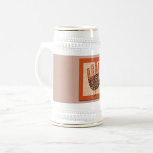 SlipperyJoe's Thanksgiving playful turkey illustra Beer Stein