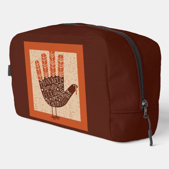 SlipperyJoe's Thanksgiving playful turkey illustra Dopp Kit (Right Corner)