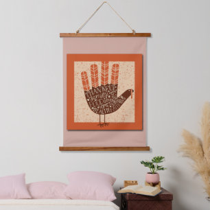 SlipperyJoe's Thanksgiving playful turkey illustra Hanging Tapestry