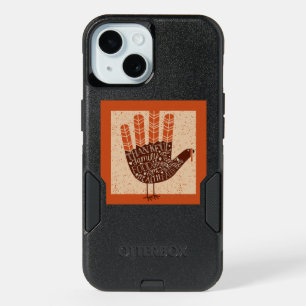 SlipperyJoe's Thanksgiving playful turkey illustra iPhone 15 Case