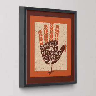 SlipperyJoe's Thanksgiving playful turkey illustra Peel And Stick Photo Tile