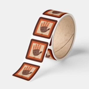 SlipperyJoe's Thanksgiving playful turkey illustra Square Sticker