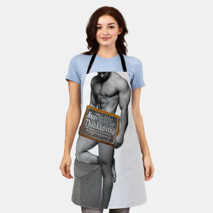 SlipperyJoe's Thanksgiving tradition muscular male Apron