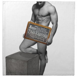 SlipperyJoe's Thanksgiving tradition muscular male Cloth Napkin