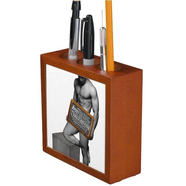 SlipperyJoe's Thanksgiving tradition muscular male Desk Organizer (In Situ)