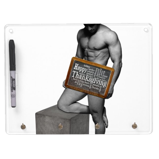 SlipperyJoe's Thanksgiving tradition muscular male Dry Erase Board With Keychain Holder (Front)