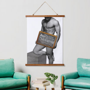 SlipperyJoe's Thanksgiving tradition muscular male Hanging Tapestry