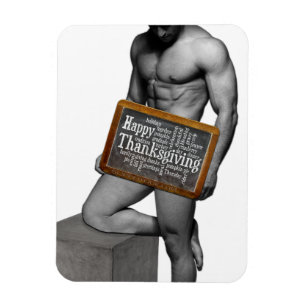 SlipperyJoe's Thanksgiving tradition muscular male Magnet