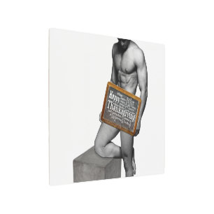 SlipperyJoe's Thanksgiving tradition muscular male Metal Print