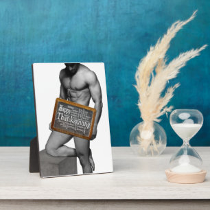 SlipperyJoe's Thanksgiving tradition muscular male Plaque