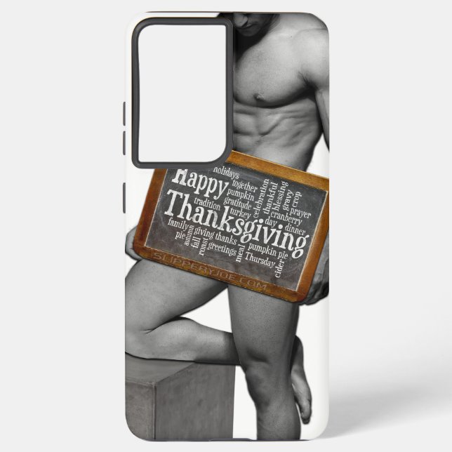 SlipperyJoe's Thanksgiving tradition muscular male Samsung Galaxy Case (Back)