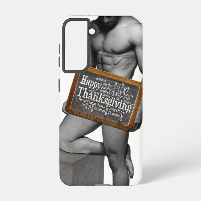 SlipperyJoe's Thanksgiving tradition muscular male Samsung Galaxy Case (Back)