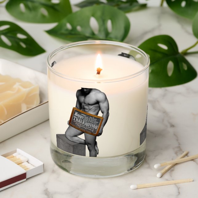 SlipperyJoe's Thanksgiving tradition muscular male Scented Candle (Lit)
