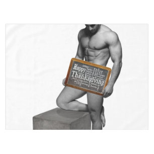 SlipperyJoe's Thanksgiving tradition muscular male Tablecloth