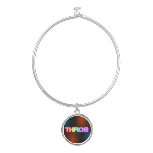 SlipperyJoe's throb rainbow-like gradient thick ca Bangle Bracelet