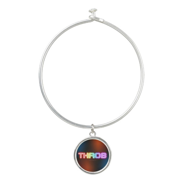 SlipperyJoe's throb rainbow-like gradient thick ca Bangle Bracelet (Front)