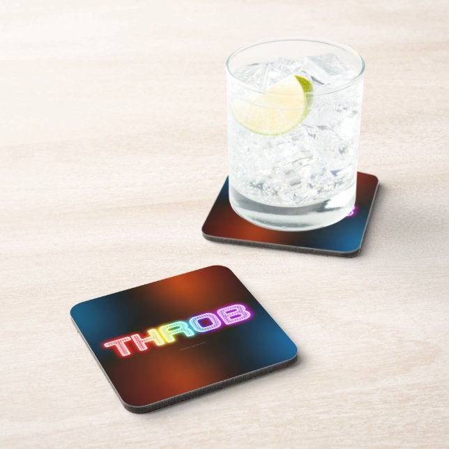 SlipperyJoe's throb rainbow-like gradient thick ca Beverage Coaster (Right Side)