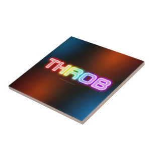 SlipperyJoe's throb rainbow-like gradient thick ca Ceramic Tile