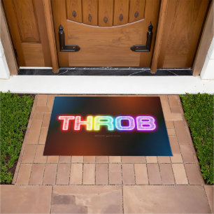 SlipperyJoe's throb rainbow-like gradient thick ca Doormat