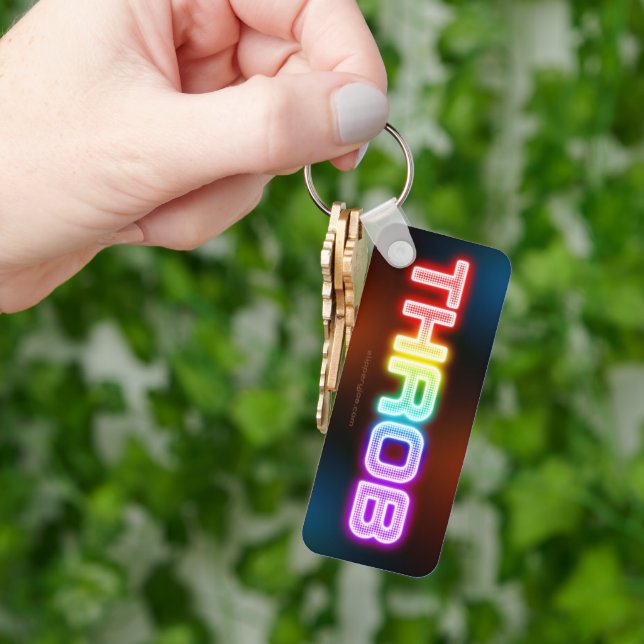 SlipperyJoe's throb rainbow-like gradient thick ca Keychain (Hand)