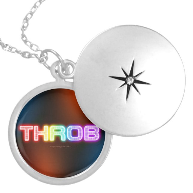 SlipperyJoe's throb rainbow-like gradient thick ca Locket Necklace (Front)