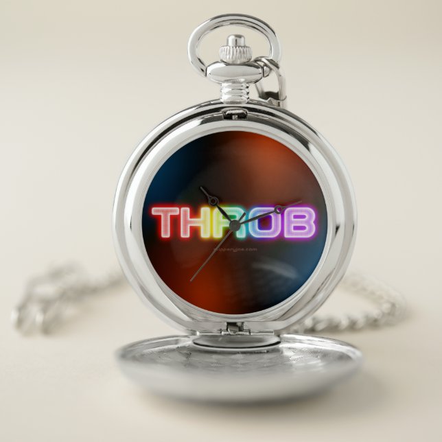SlipperyJoe's throb rainbow-like gradient thick ca Pocket Watch (Inside)