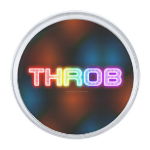 SlipperyJoe's throb rainbow-like gradient thick ca Silver Finish Lapel Pin