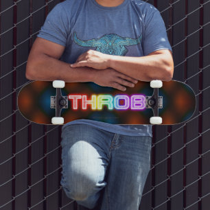 SlipperyJoe's throb rainbow-like gradient thick ca Skateboard