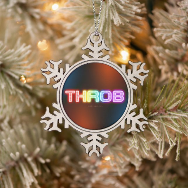 SlipperyJoe's throb rainbow-like gradient thick ca Snowflake Pewter Christmas Ornament (Tree)