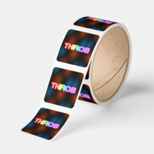 SlipperyJoe's throb rainbow-like gradient thick ca Square Sticker