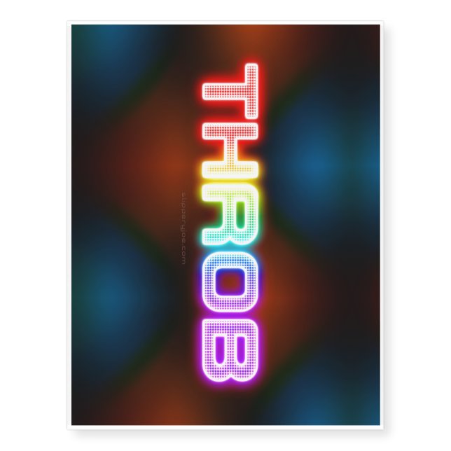 SlipperyJoe's throb rainbow-like gradient thick ca Temporary Tattoos (Front)