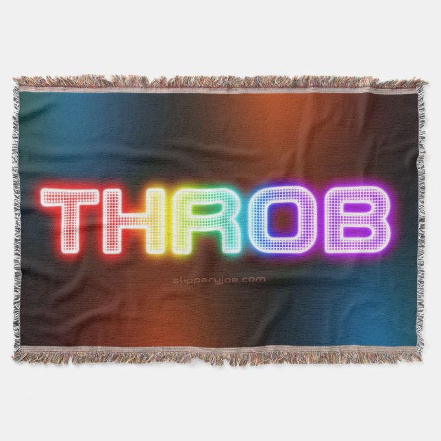 SlipperyJoe's throb rainbow-like gradient thick ca Throw Blanket (Front)