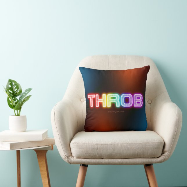 SlipperyJoe's throb rainbow-like gradient thick ca Throw Pillow (Chair)