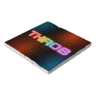 SlipperyJoe's throb rainbow-like gradient thick ca Trivet