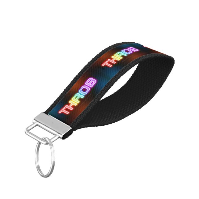 SlipperyJoe's throb rainbow-like gradient thick ca Wrist Keychain (Angled Down)