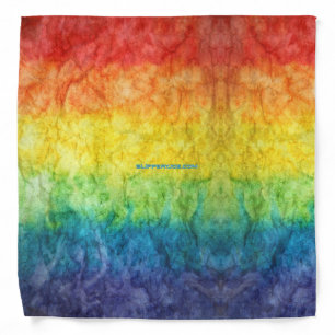 SlipperyJoe's tie-dyed flag rainbow pressed into s Bandana