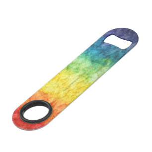 SlipperyJoe's tie-dyed flag rainbow pressed into s Bar Key