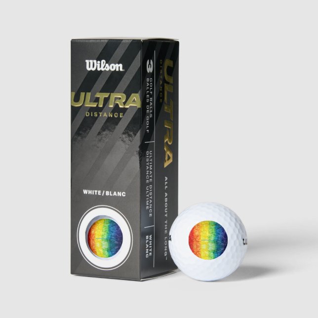 SlipperyJoe's tie-dyed flag rainbow pressed into s Golf Balls (Packaging)