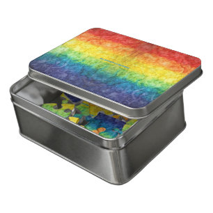 SlipperyJoe's tie-dyed flag rainbow pressed into s Jigsaw Puzzle