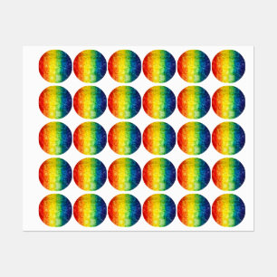 SlipperyJoe's tie-dyed flag rainbow pressed into s Labels