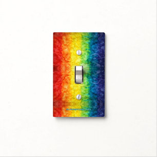 SlipperyJoe's tie-dyed flag rainbow pressed into s Light Switch Cover