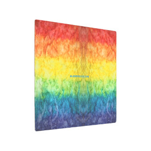 SlipperyJoe's tie-dyed flag rainbow pressed into s Metal Print