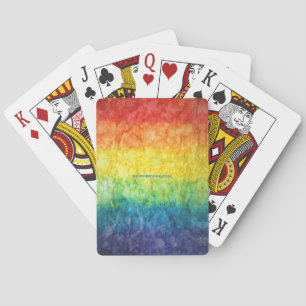 SlipperyJoe's tie-dyed flag rainbow pressed into s Poker Cards